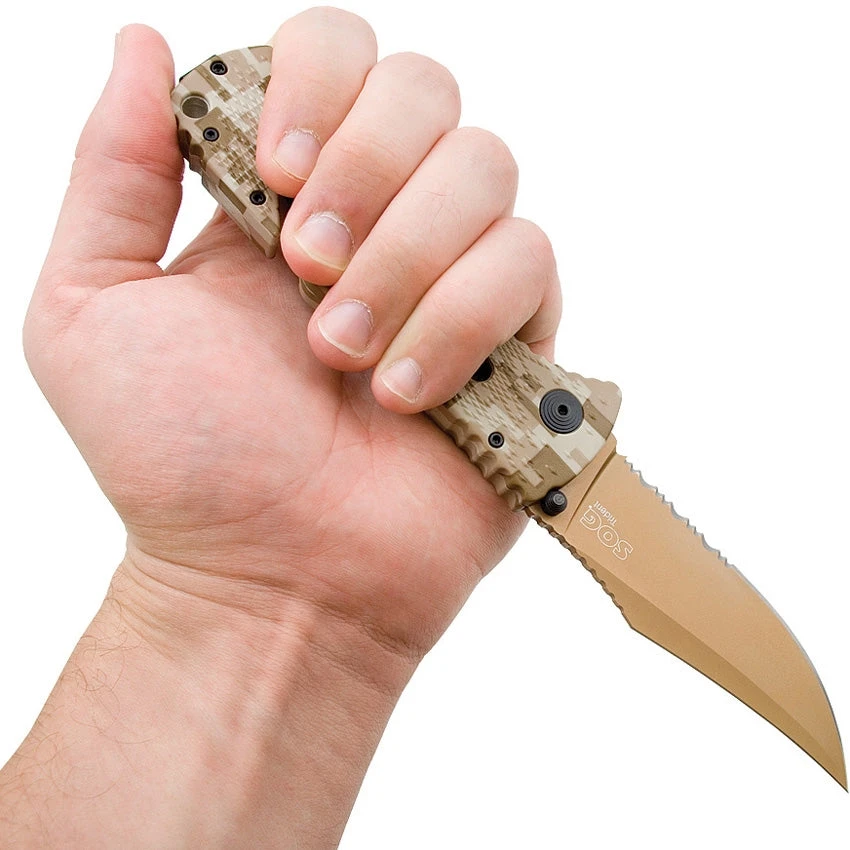 SOG Trident A/O Copper Stainless Folding Clip Pt Desert Digital Camo Knife TF5BX 5 SOG Trident A/O Copper Stainless Folding Clip Pt Desert Digital Camo Knife TF5BX - Image 3