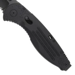 SOG Aegis A/O TiNi Tanto AUS-8 Piston Lock Serrated Folding Black Knife AE04BX -Cheap Knife Shop AE04BX 2