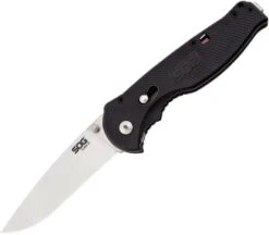 SOG Knives Flash II A/O Folding Satin Drop Blade Black GRN Handle Knife FSA8BX