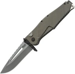 SOG Knives Quake XL Button Lock A/O Folding VG10 Blade Dark Earth Knife IM1101BX