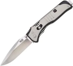 SOG Flashback A/O Satin Folding Drop Point Blade Black GRN Handle Knife SAT001BX