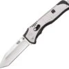 SOG Flashback A/O Satin Folding Tanto Blade Black & Silver Handle Knife SAT003BX -Cheap Knife Shop SAT003BX