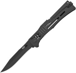 SOG Slimjim XL A/O TiNi Coated Clip Pt Black Handle Folding Blade Knife SJ52BX