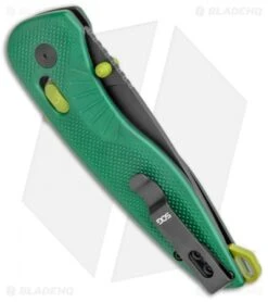 SOG Aegis AT Tanto AT-XR Lock Knife Forest Green GRN W/Safety (3.13" Black) -Cheap Knife Shop SOG Aegis AT TAnto Lock Forest Green Black BHQ 122327 jr side