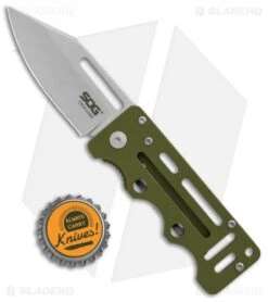 SOG Cash Card Liner Lock Wallet Knife Moss Green (2.75" Satin) EZ5 -Cheap Knife Shop SOG Cash Card LL Wallet Garnet Moss Green Satin EZ5 CP BHQ 104058 jr bottlecap