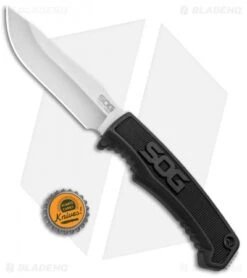 SOG Field Fixed Blade Knife Black Rubber (4" Satin) -Cheap Knife Shop SOG Field Black Rubber FK1001 CP BHQ 52453 jr bottlecap 2