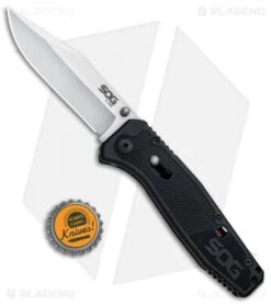 SOG Flare Clip Point Assisted Opening Knife (3.5" Satin) FLA1001-CP 9 SOG Flare Clip Point Assisted Opening Knife (3.5" Satin) FLA1001-CP -Cheap Knife Shop SOG Flare CP Assisted Satin FLA1001 CP BHQ 80610 jr bottlecap