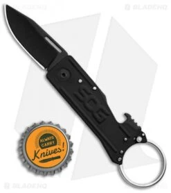 SOG Keytron Clip Point Folding Knife Key Chain Blackout (1.9" Black) KT1003-CP -Cheap Knife Shop SOG Keytron CP Key Chain Blackout Black KT1003 CP BHQ 104065 jr bottlecap