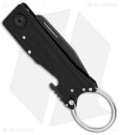 SOG Keytron Clip Point Folding Knife Key Chain Blackout (1.9" Black) KT1003-CP -Cheap Knife Shop SOG Keytron CP Key Chain Blackout Black KT1003 CP BHQ 104065 jr side