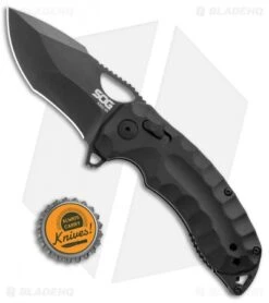 SOG Kiku XR Blackout XR-Lock Knife Black Micarta (3" Black) -Cheap Knife Shop SOG Kiku XR Blackout Black G 10 Black BHQ 99496 jr bottlecap