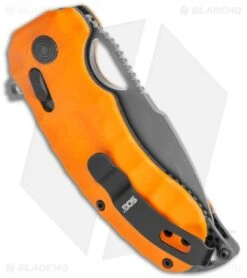 SOG Kiku XR LTE Knife Orange G-10 (3" Gray) 12-27-03-57 -Cheap Knife Shop SOG Kiku XR LTE Blackout XR Lock Orange G 10 Black 12 27 03 57 BHQ 116851 jr side