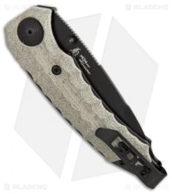 SOG Kiku Spring Assisted Knife Linen Micarta (3.5" Black) KU-3002 8 SOG Kiku Spring Assisted Knife Linen Micarta (3.5" Black) KU-3002 -Cheap Knife Shop SOG Kiku assisted linen micarta black KU 3002 BHQ 52249 er side