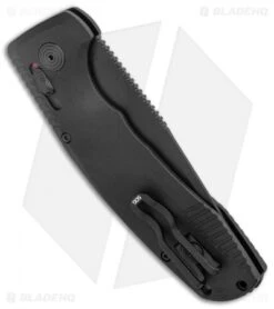 SOG Knives SOG-TAC AU Tanto Automatic Knife Black Aluminum (3.4" Black Serr) -Cheap Knife Shop SOG Knives SOG TAC AU Auto Tanto Black Black Serr BHQ 119261 jr side