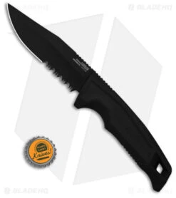 SOG Recondo FX Fixed Blade Knife Black GRN/Rubber (4.6" Black Serr) -Cheap Knife Shop SOG Recondo FX FXB Black GRN Rubber 2in Blk BHQ 140878 td size