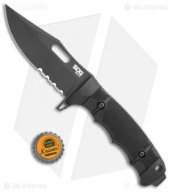 SOG Seal FX Fixed Blade Knife Black GRN Clip Point (4.3" Black Serr) 9 SOG Seal FX Fixed Blade Knife Black GRN Clip Point (4.3" Black Serr) -Cheap Knife Shop SOG Seal FX Fixed Black GRN DP Black Serr BHQ 99497 jr bottlecap