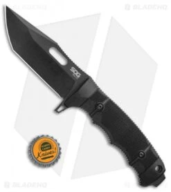 SOG Seal FX Tanto Fixed Blade Knife Black GRN (4.3" Black) -Cheap Knife Shop SOG Seal FX Fixed blade black GRN Tanto Black BHQ 99507 jr bottlecap