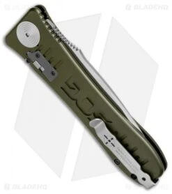 SOG Knives Spec Elite II Large Automatic Knife OD Green (4" Satin) SE-61OD -Cheap Knife Shop SOG Spec Elite II Large OD Green Satin SE 61OD BHQ 70989 jr side