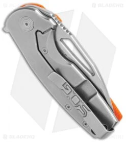 SOG Stout FLK Frame Lock Knife Orange G-10 (2.75" Stonewash) -Cheap Knife Shop SOG Stout FLK Orange G 10 SW BHQ 137222 jr side