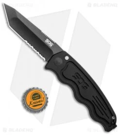 SOG-TAC Tanto Automatic Knife Black Aluminum (3.5" Black Serr) ST-04 9 SOG-TAC Tanto Automatic Knife Black Aluminum (3.5" Black Serr) ST-04 -Cheap Knife Shop SOG TAC Tanto Auto Black Aluminum Black Serr ST 04 BHQ 2598 jr bottlecap