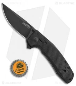 SOG-TAC XR Lock Knife Blackout Black G-10 (3.4" Black) -Cheap Knife Shop SOG TAC XR Lock Knife Blackout Black G 10 Black BHQ 105727 LS Bottlecap