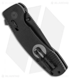 SOG-TAC XR Lock Knife Blackout Black G-10 (3.4" Black) -Cheap Knife Shop SOG TAC XR Lock Knife Blackout Black G 10 Black BHQ 105727 LS Side