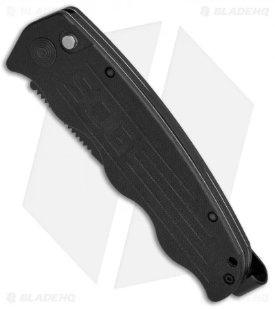 SOG Tac Ops Automatic Knife Black Canvas Micarta (3.5" S35VN Black) 4 SOG Tac Ops Automatic Knife Black Canvas Micarta (3.5" S35VN Black) - Image 2