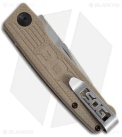 SOG Terminus Slip Joint Folding Knife Tan G-10 (3" Satin) -Cheap Knife Shop SOG Terminus Satin TM1001 BX jr side