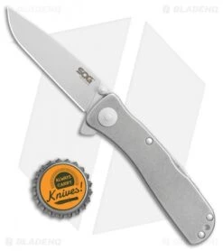 SOG Twitch II LT Assisted Opening Knife Stonewash (2.6" Satin) TWI-18 -Cheap Knife Shop SOG Twitch II LT SW Satin TWI 18BX BHQ 77262 jr bottlecap 2