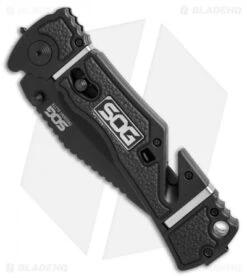 SOG Trident Elite Clip Point Spring Assisted Knife (3.7" Black) TF102 7 SOG Trident Elite Clip Point Spring Assisted Knife (3.7" Black) TF102 -Cheap Knife Shop SOG trident elite clip point black TF102 BHQ 21597 er spine