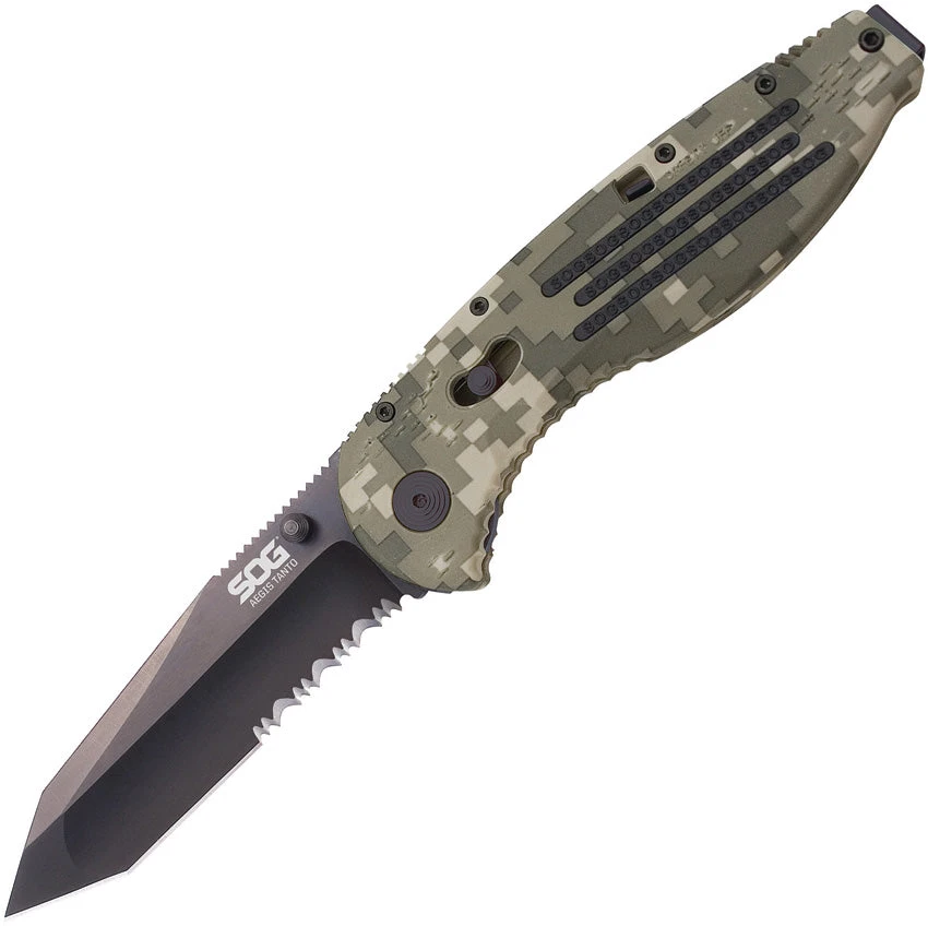 SOG Aegis Assisted Opening Piston Lock Camo Folding Tanto Knife Ae07cp 3 SOG Aegis Assisted Opening Piston Lock Camo Folding Tanto Knife Ae07cp