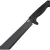 SOGfari Knives Black Rubber Handle Fixed Sawback Tanto Blade Machete MC04N -Cheap Knife Shop SOGMC04N