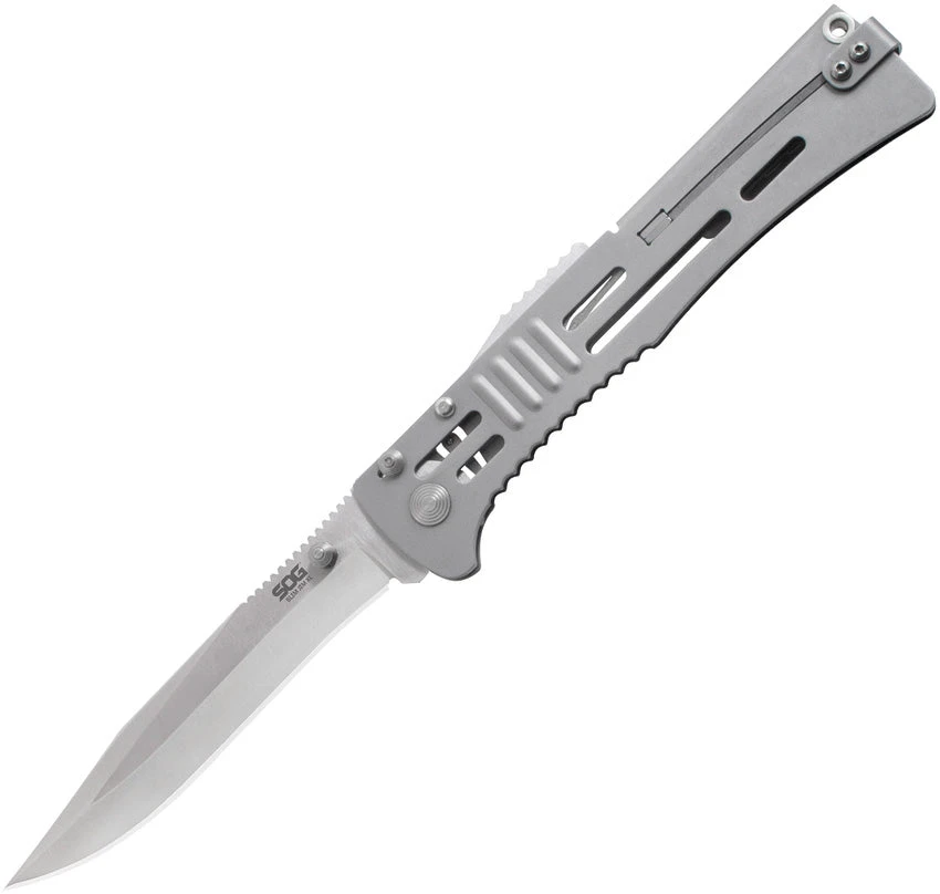 SOG Slim Jim XL Lockback A/O Stainless Satin Folding Gray Handle Knife SJ51CP 3 SOG Slim Jim XL Lockback A/O Stainless Satin Folding Gray Handle Knife SJ51CP