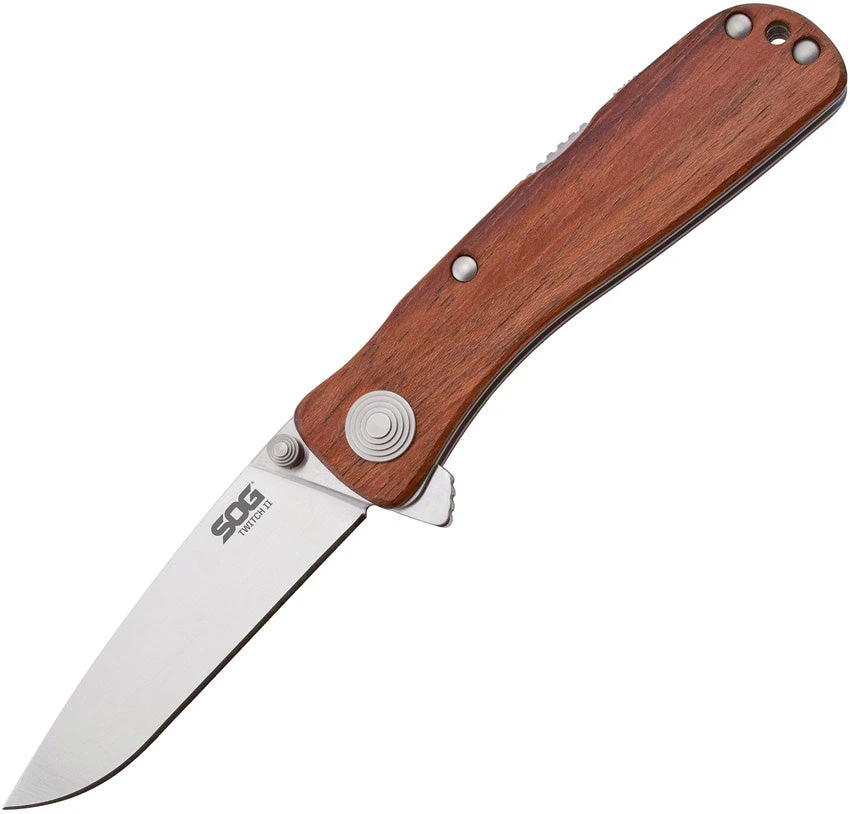 SOG Twitch II Assisted Opening A/O Rosewood Handle Folding Knife Twi17cp 3 SOG Twitch II Assisted Opening A/O Rosewood Handle Folding Knife Twi17cp