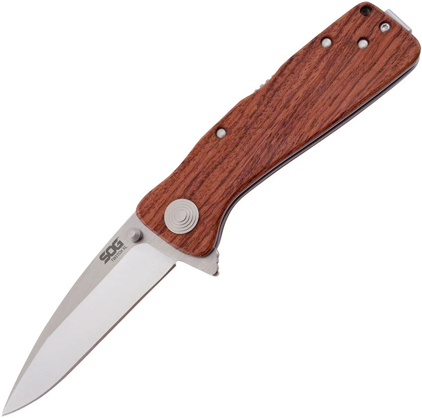 SOG Twitch XL Rosewood Handle Assisted Open Folding Pocket Knife Twi24cp 3 SOG Twitch XL Rosewood Handle Assisted Open Folding Pocket Knife Twi24cp