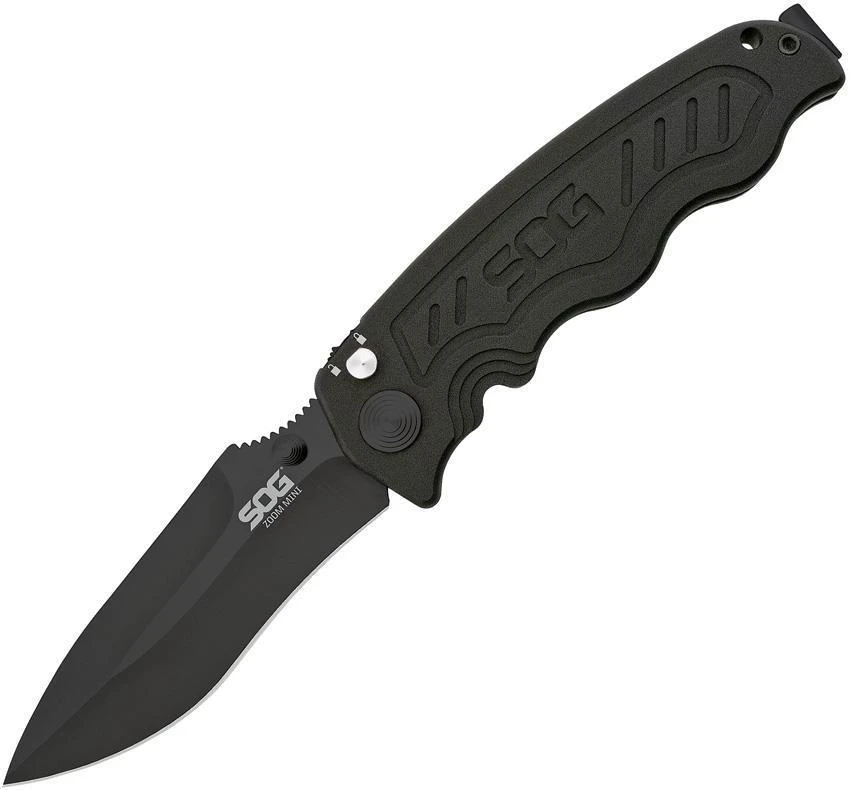 SOG Zoom Mini A/O TiNi Folding Drop Point Blade Aluminum Handle Knife ZM1002BX 3 SOG Zoom Mini A/O TiNi Folding Drop Point Blade Aluminum Handle Knife ZM1002BX