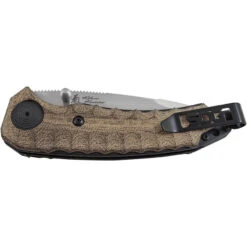 SOG Kiku Button Lock A/O Assisted VG-10 Folding Green Micarta Knife KU3001 -Cheap Knife Shop kiku 2