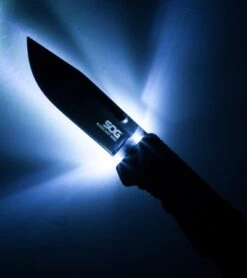 SOG Bladelight Folder Mini Black Knife + LED Flashlight (3" Black) BLT61-CP -Cheap Knife Shop sog bladelight folder mini black blt61 cp light cm