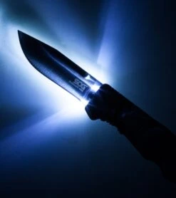 SOG Bladelight Folder Mini Black Knife + LED Flashlight (3" Satin) BLT60-CP -Cheap Knife Shop sog bladelight folder mini blt60 cp light cm