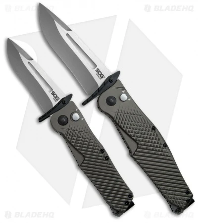 SOG Quake XL Spring Assisted Knife FDE Aluminum (4.5" Two-Tone) IM1101-BX 6 SOG Quake XL Spring Assisted Knife FDE Aluminum (4.5" Two-Tone) IM1101-BX - Image 4